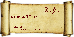 Klug Júlia névjegykártya