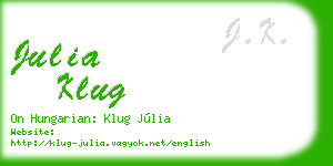 julia klug business card